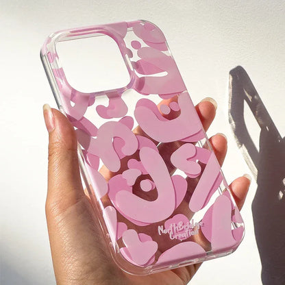 Original Graffiti Ornaments Phone Case Cute Pink TransparentSoft Silicone Phone Case For iPhone 15 14 13 12 Pro Max Cover - Shello's Creative Boutique