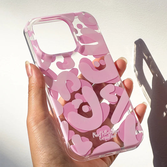Original Graffiti Ornaments Phone Case Cute Pink TransparentSoft Silicone Phone Case For iPhone 15 14 13 12  Pro Max Cover eprolo
