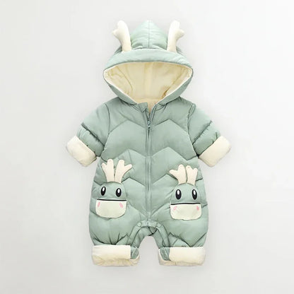 OLEKID Baby Winter Snowsuit Plus Velvet Thick Baby Boys Jumpsuit 0-2 Years Newborn Romper Baby Girls Overalls Toddler Coat - Shello's Creative Boutique