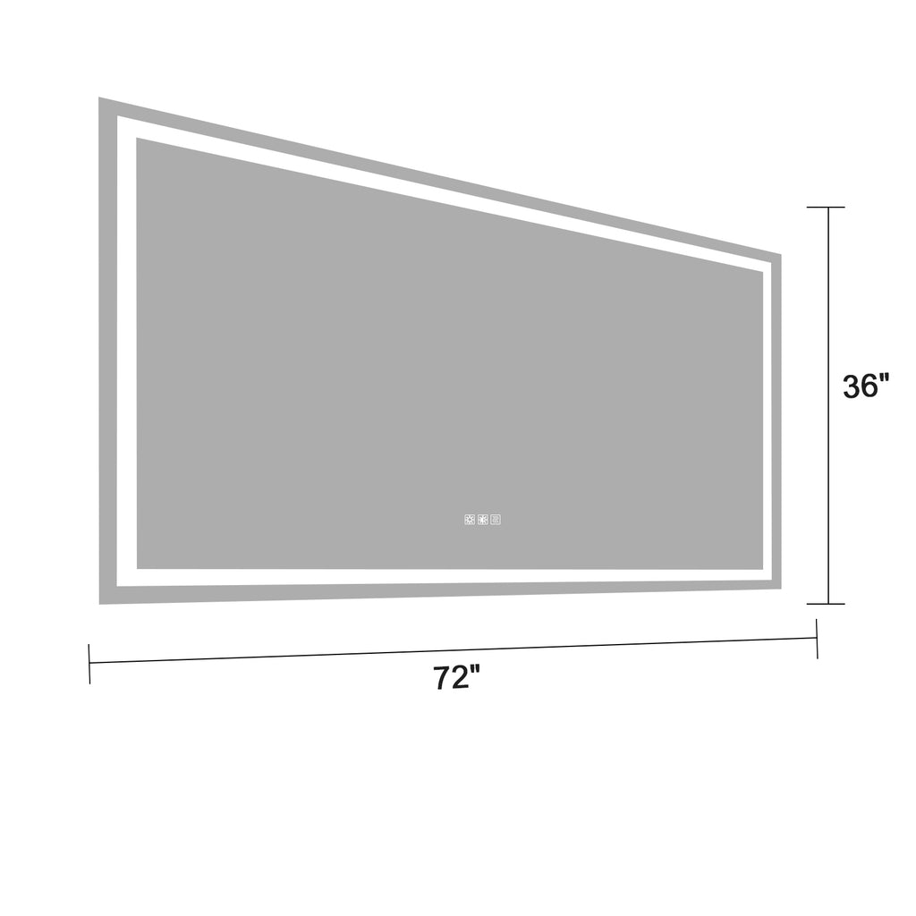72"×36" LED Mirror Light Bathroom,anti-Fog & Dimming Led Bathroom Vanity Mirror eprolo