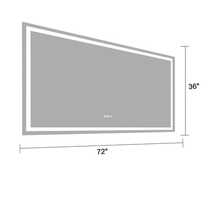 72"×36" LED Mirror Light Bathroom, Anti-Fog & Dimming Led Bathroom Vanity Mirror - Shello's Creative Boutique