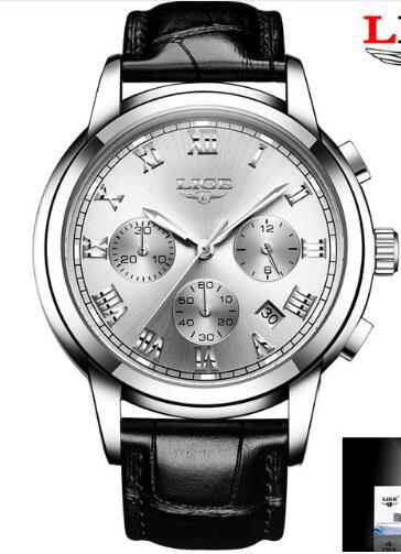Lige Casual Fashion Trend Business Waterproof Belt Watch Men's Multi-Function Luminous Watch eprolo