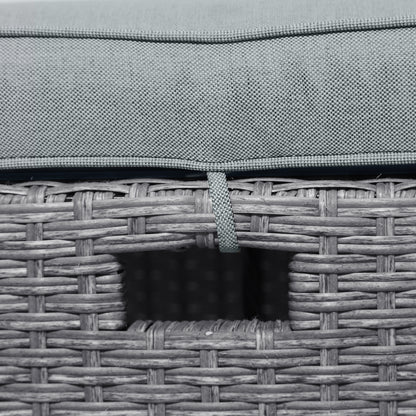 TOPMAX 6-piece outdoor rattan wicker set chair, stool, and table (gray rattan+gray mat) eprolo