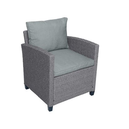 TOPMAX 6-piece outdoor rattan wicker set chair, stool, and table (gray rattan+gray mat) eprolo