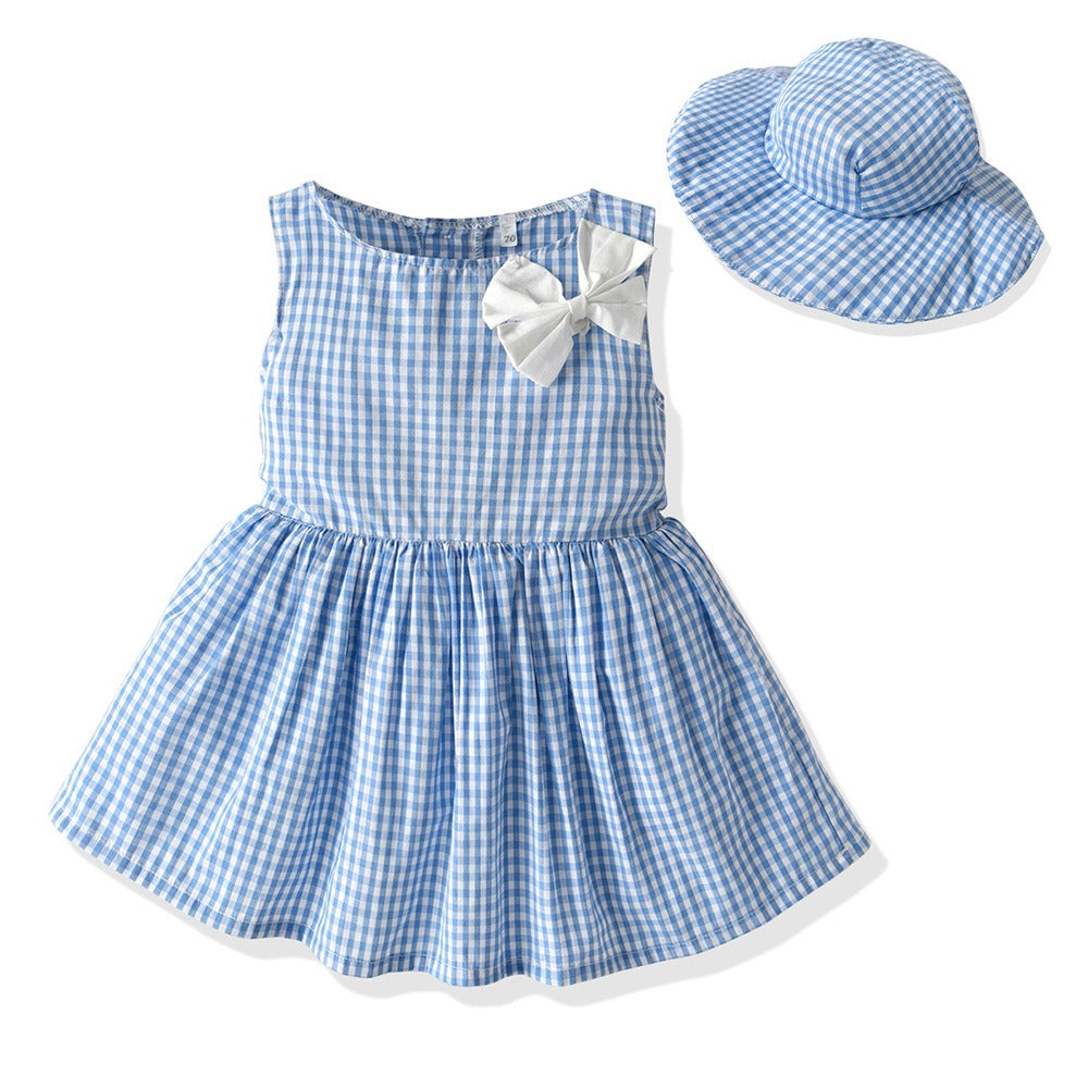 New Childrens Wear Boys and Girls Summer Checker Casual Suit Siblings Baby Set eprolo