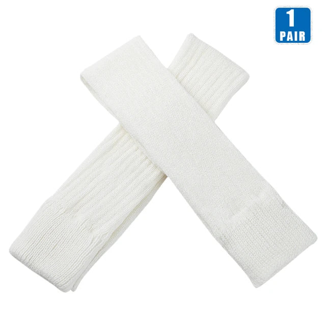 AOTOLK Leg Warmers Women Sexy Socks Over Knee Stockings Winter Warm Soft Gaiters Leggings Hollowed Foot Heel Female Long Sock eprolo