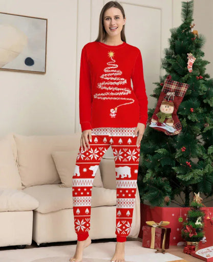 Christmas Parent-Child Long Sleeve Pajama Set – Holiday Harmony - Shello's Creative Boutique