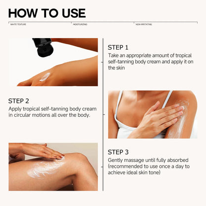self-tanning lotion can be used on all parts of the face and body to hydrate and moisturize. faster and deeper tanning effects - Shello's Creative Boutique