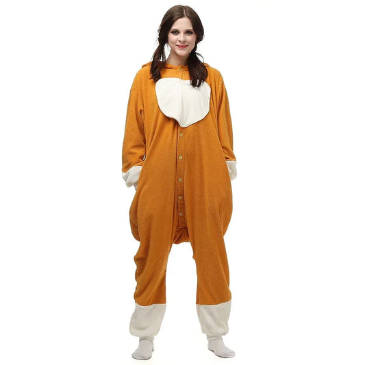 Adult Women Men Welsh Corgi Onesie Winter Warm Cute Dog Pajamas Cartoon Animal Halloween Cosplay Costumes Unisex Top - Shello's Creative Boutique