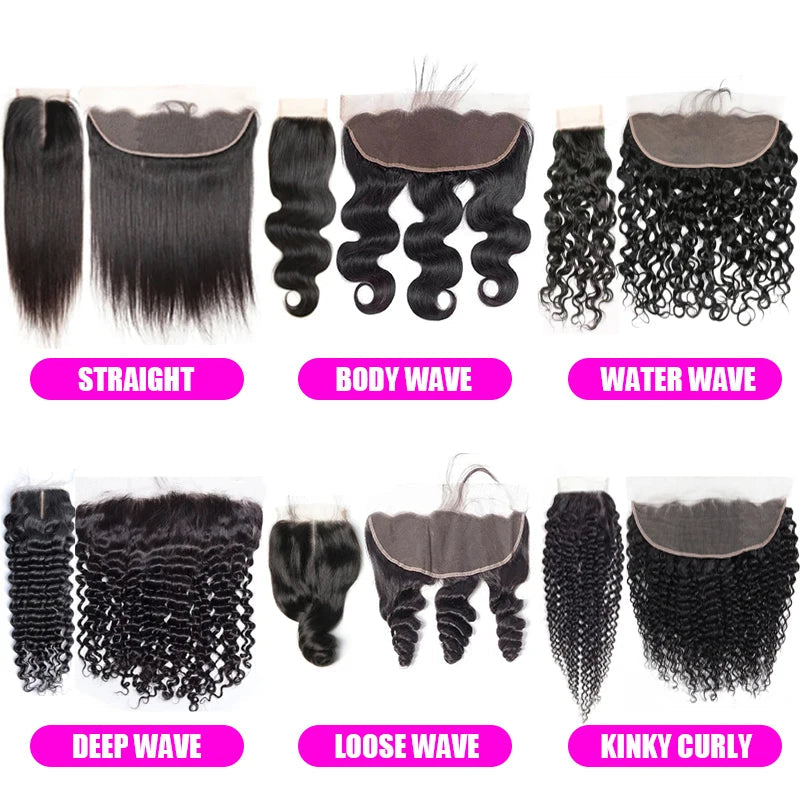 13x4 HD Transparent Lace Frontal 100% Human Hair Pre plucked Bleached Knots Natural Hair Line With Baby Hair 4x4 Lace Closure Shello's Creative Boutique