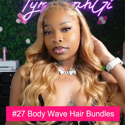 Honey Blonde Brazilian Body Wave Hair Bundles - 100% Raw Human Hair Extensions - Shello's Creative Boutique