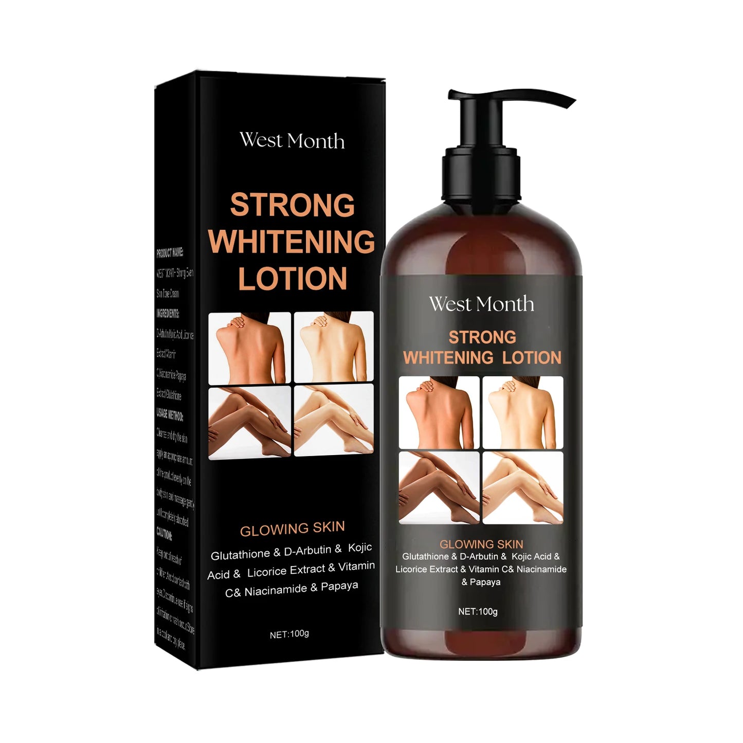 West Month 100ML Strong Whitening Cream Lasting Hydrating Nourishing Improve Dull Skin Balance Skin Glowing Body Care Lotion - Shello's Creative Boutique