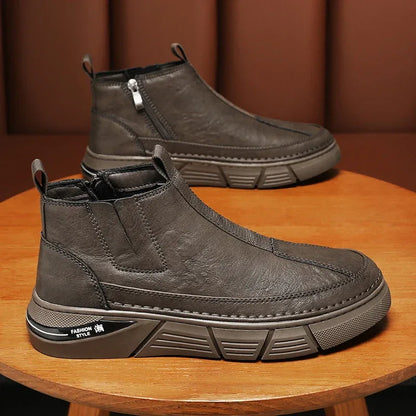 Ankle Boots Motorcycle Man Winter for Men High Top Anti-slip Wear-resistant Water Proof Spring and Autumn Fashion All-match - Shello's Creative Boutique