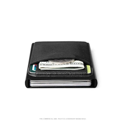 Business Men Credit Card Wallet Aluminum Cash ID Card Holder Case Blocking Slim Metal Wallet Coin Purse Black - Shello's Creative Boutique