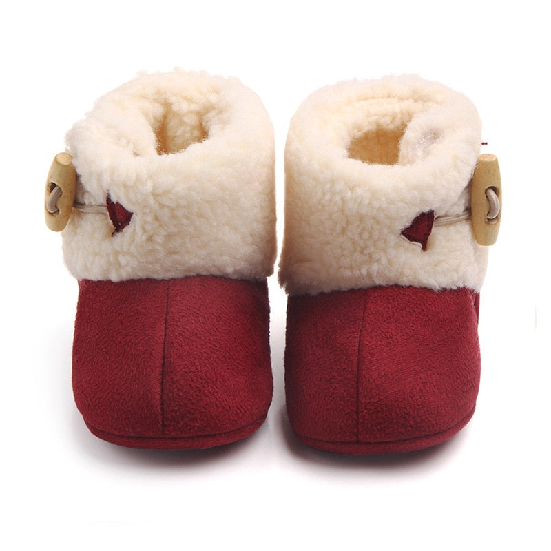Fashion Winter Baby Boots Infant Girls Boys Warm Ankle Snow Boots Toddler Fur Plush Insole Buckle Boots Shoes eprolo
