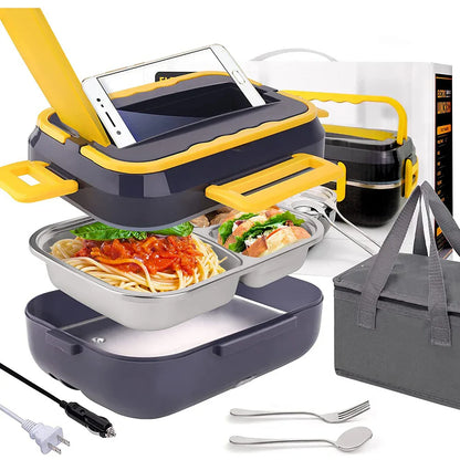 Kitchen ware 1.5L Cookware Sets Heater Portable Electric Lunch Boxes stainless steel Container with Insulation Bag for Car Truck - Shello's Creative Boutique