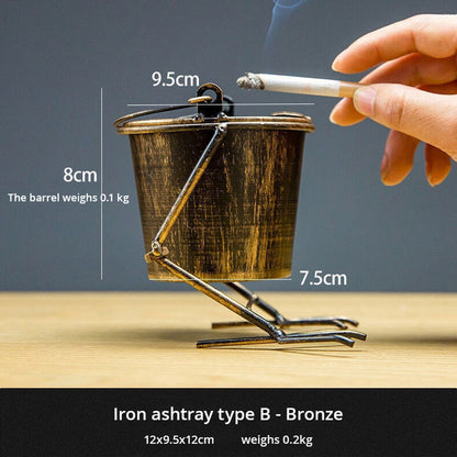 Creative Retro Ashtray Decorations Home Imitation Old Family Living Room Simple Modern New Leisure Anti Falling Iron Art eprolo