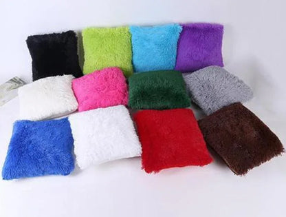 Solid Soft Plush Faux Fur Decorative Cushion Cover Throw Pillows For Sofa Car Chair Hotel Home Decoration - Shello's Creative Boutique