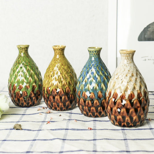 Ceramic Aromatherapy Bottle Creative Home Mini Ceramic Vase Ornament Decoration Hydroponic Small Vase Concave Bottle Convex Bottle eprolo