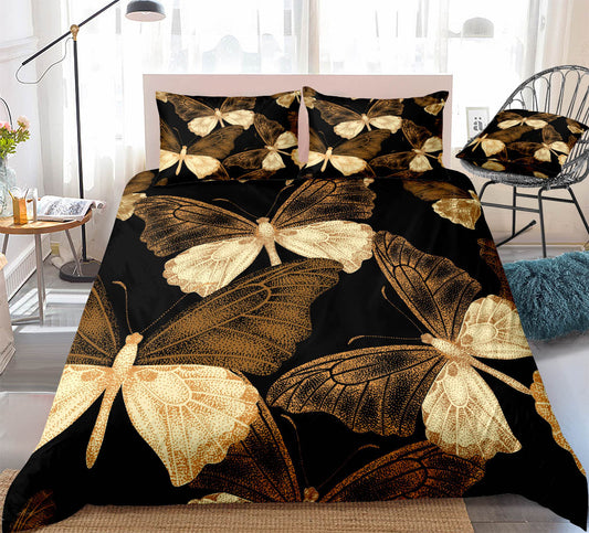 Home Textile Bedding Sheet Quilt Cover Pillowcase Butterfly Three or Four Piece Set eprolo