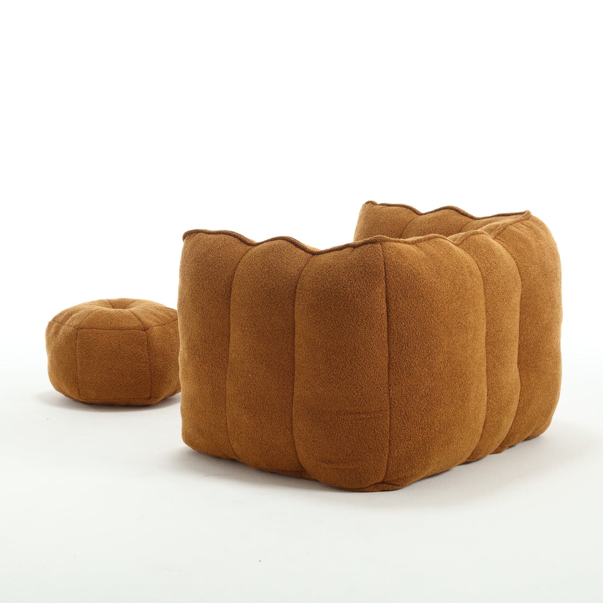 Soft Bean Bag Chair with High Resilient Foam(Chips)for living room and bedroom Comfortable Square Lazy Sofa with Footstool eprolo