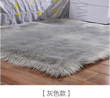 Artificial Wool Carpet Rectangle/Square garnish Faux Mat Seat Pad Plain Skin Fur Plain Fluffy Area Rugs Washable Home Textile Shello Creative Boutique