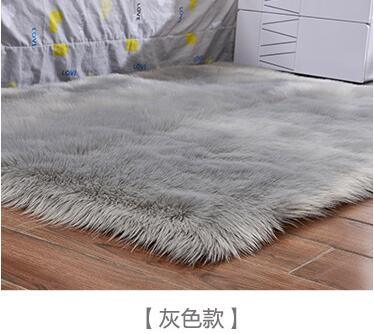Artificial Wool Carpet Rectangle/Square garnish Faux Mat Seat Pad Plain Skin Fur Plain Fluffy Area Rugs Washable Home Textile - Shello's Creative Boutique