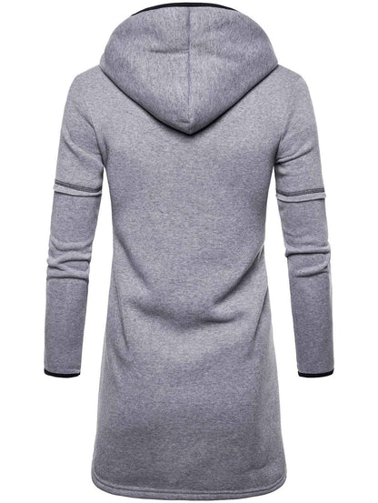 Open Front Long Sleeve Longline Hoodie