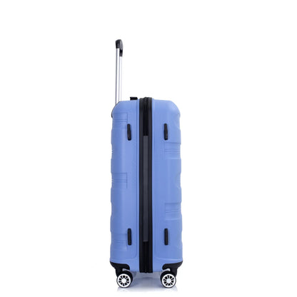 Hardshell Suitcase Spinner Wheels PP Luggage Sets Lightweight Durable Suitcase ,3-Piece Set (20/24/28) ,Purplish Blue - Shello's Creative Boutique