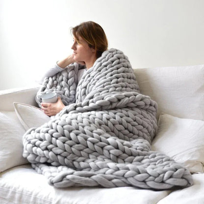 Chunky Knitted Blanket – Cozy Luxury for Every Season - Shello's Creative Boutique