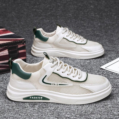 Small white board shoes, summer breathable mesh, hollowed out mesh, sports casual and wear-resistant shoes for men - Shello's Creative Boutique