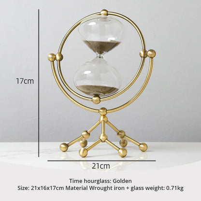 Nordic Light Luxury Rotating Hourglass – Exquisite Metal Crafts Decoration - Shello's Creative Boutique