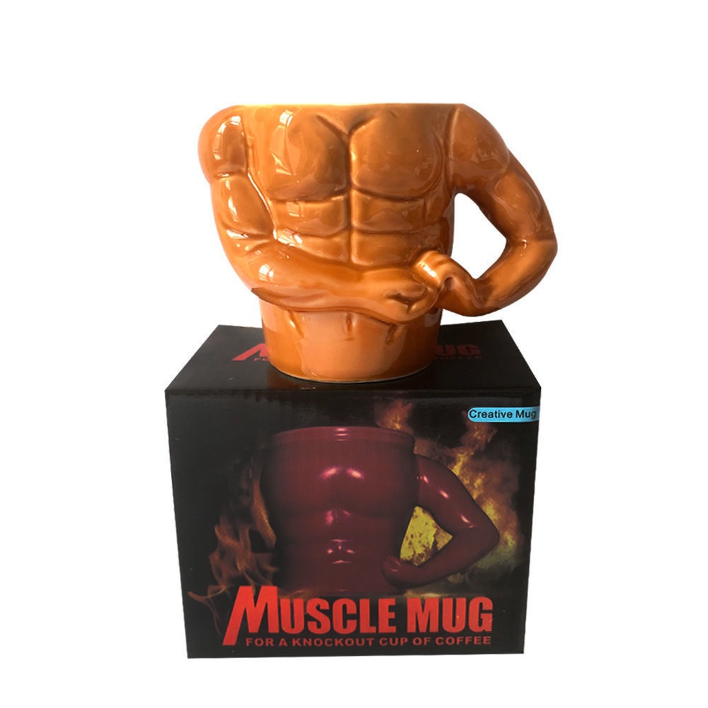 Novelty Cup Ceramic Muscle Hunk Ceramic Cup Spoof Weird Water Glass Mug Creative Personality Coffee Beer Cup eprolo