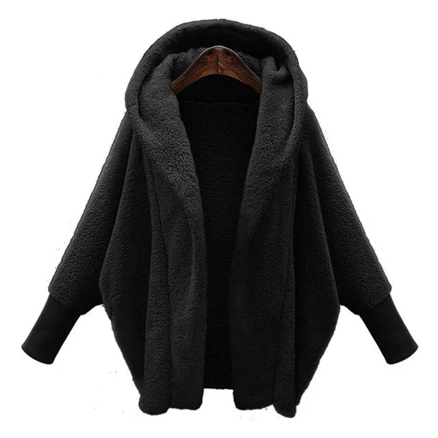 Winter Warm Women Faux Fur Coat Soft Hoodies Fur Jacket Female Lantern Sleeve Overcoat Loose Casual Outerwear Plus Size - Shello's Creative Boutique