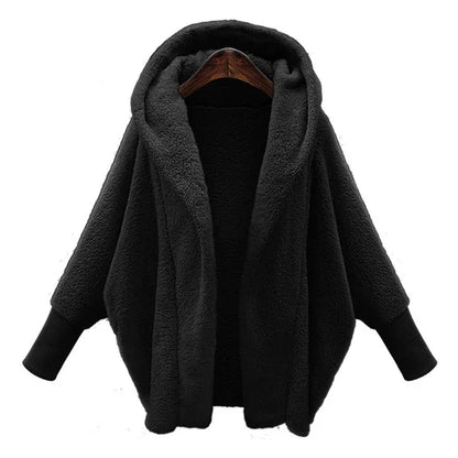 Winter Warm Women Faux Fur Coat Soft Hoodies Fur Jacket Female Lantern Sleeve Overcoat Loose Casual Outerwear Plus Size - Shello's Creative Boutique