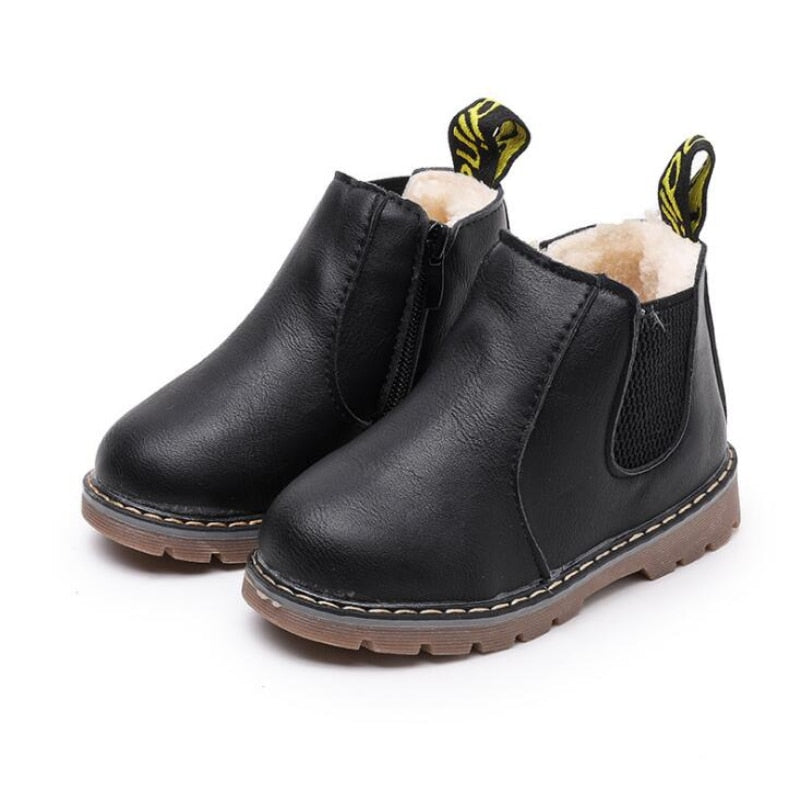limited Winter Rain Boots Short Boots Big Boy Children's Shoes Boys Short Boots England Leather shoes Girls Boot New botas eprolo