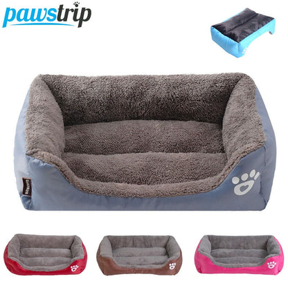 S-3XL 9 Colors Paw Pet Sofa Dog Beds Waterproof Bottom Soft Fleece Warm Cat Bed House Petshop cama perro eprolo