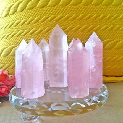 1PC Large Natural Pink Rose Quartz Point – Healing Crystal for Home & Spiritual Decor