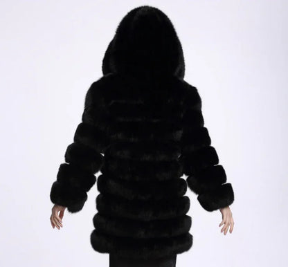 Hoodie plush faux fur coat women fur winter woman coat Plus size thick long warm coat outerwear overcoat - Shello's Creative Boutique