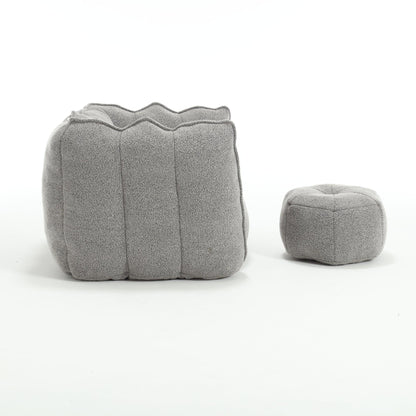 Soft Bean Bag Chair with High Resilient Foam Comfortable Square Lazy Sofa with Footstool - Shello's Creative Boutique