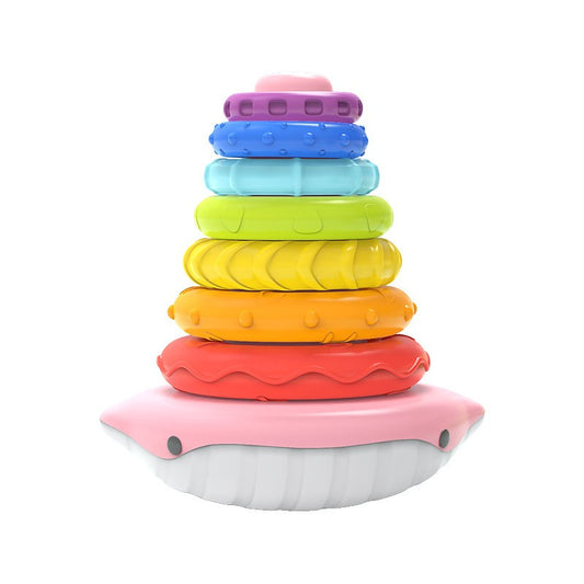 Rainbow Tower Folding Music Baby Toy Children's Early Education 0-1 Year Old Baby Large Flipper Folding Ferrule eprolo