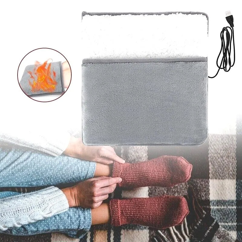 Winter Electric Foot Heating Pad USB Charging Soft Plush Washable Foot Warmer Heater Improve Sleeping Household Foot Warming Mat eprolo