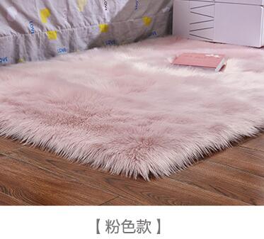 Artificial Wool Carpet Rectangle/Square garnish Faux Mat Seat Pad Plain Skin Fur Plain Fluffy Area Rugs Washable Home Textile Shello Creative Boutique