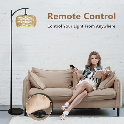 Arc Floor Lamp – Stylish Boho Lighting with Smart Features - Shello's Creative Boutique
