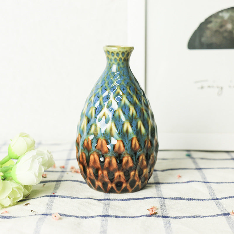 Ceramic Aromatherapy Bottle Creative Home Mini Ceramic Vase Ornament Decoration Hydroponic Small Vase Concave Bottle Convex Bottle eprolo