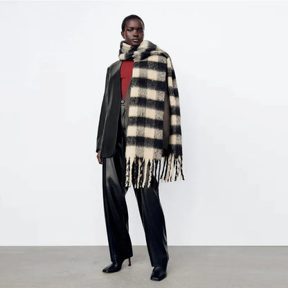 Designer Brand Winter Scarf for Women Men Warm Cashmere Tassel Large Shawl Wrap Unisex Blanket Scarves Luxury - Shello's Creative Boutique