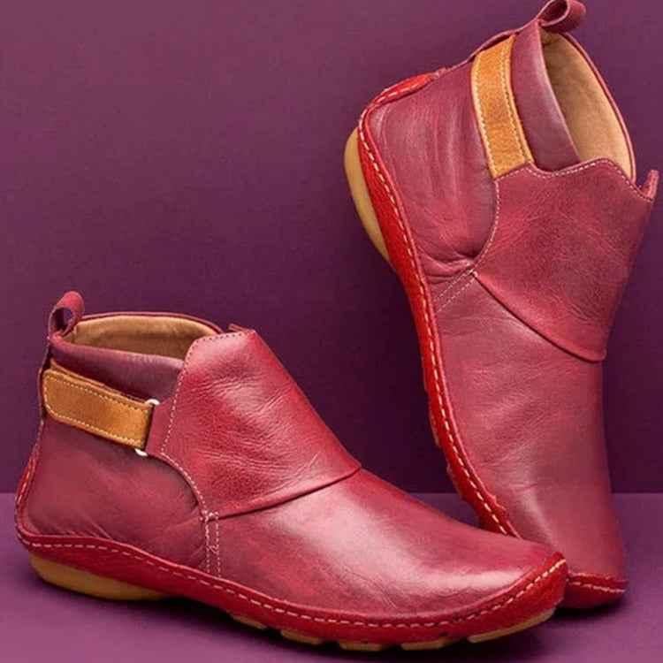 Women's Velcro Martin Boots - Flat Ankle Boots - Shello's Creative Boutique