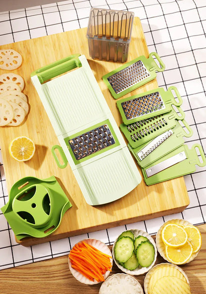 5-IN-1 BL ADE BOX INTEGRATED STORAGE Fruit Chopper Slicer Dicer Cutter Grinder Set Vegetable Processor Slicer Cutter - Shello's Creative Boutique