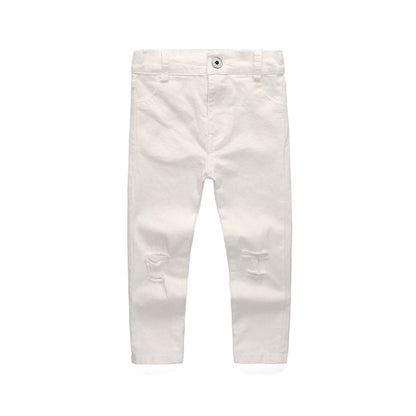 Set Tops and Pants 2 Pieces Summer Stripes Ribbon Short Sling Fashion Hole Pants European Style Children's Suits eprolo