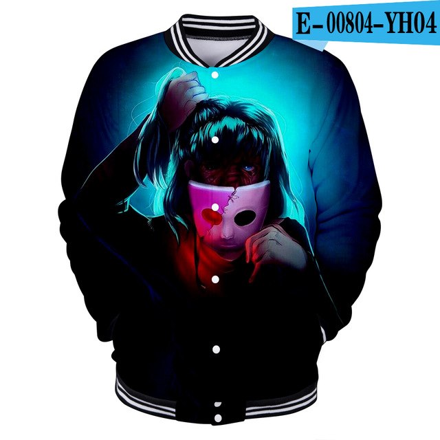 Sally face 3D jacket Hoodies New Hot Fall 3D baseball jacket Harajuku printing Sally face Baseball uniform Sweatshirt Men/Women eprolo